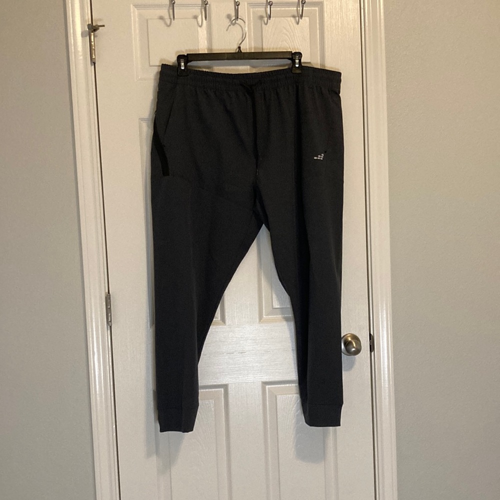 Bcg mens athletic pants, dark gray, jogger, draw string, pockets, 2XL
